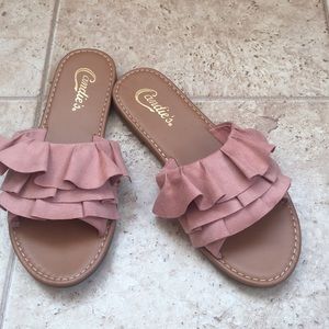 Candies ruffled flip flops